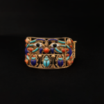 Museum bangle with lapes turquoise coral mother of pearl stones