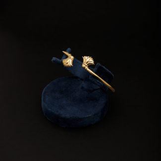 Two-lotus open bangle